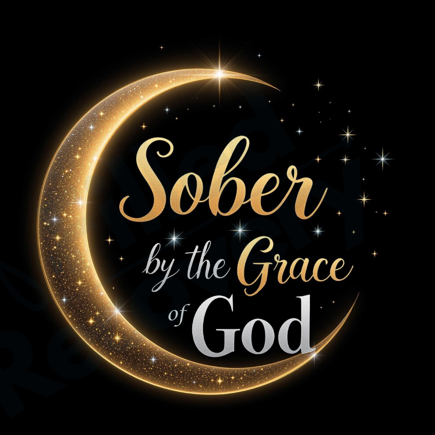 Sober by the Grace of God - Inspirational Digital Design