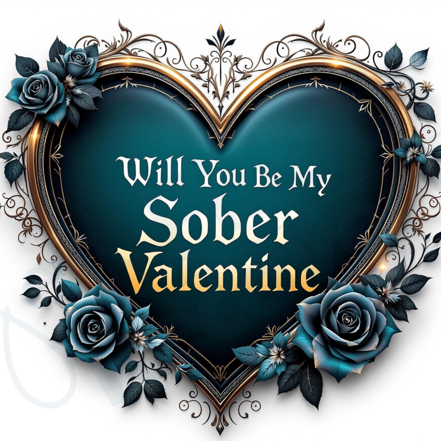Will You Be My Sober Valentine - Digital Download Design
