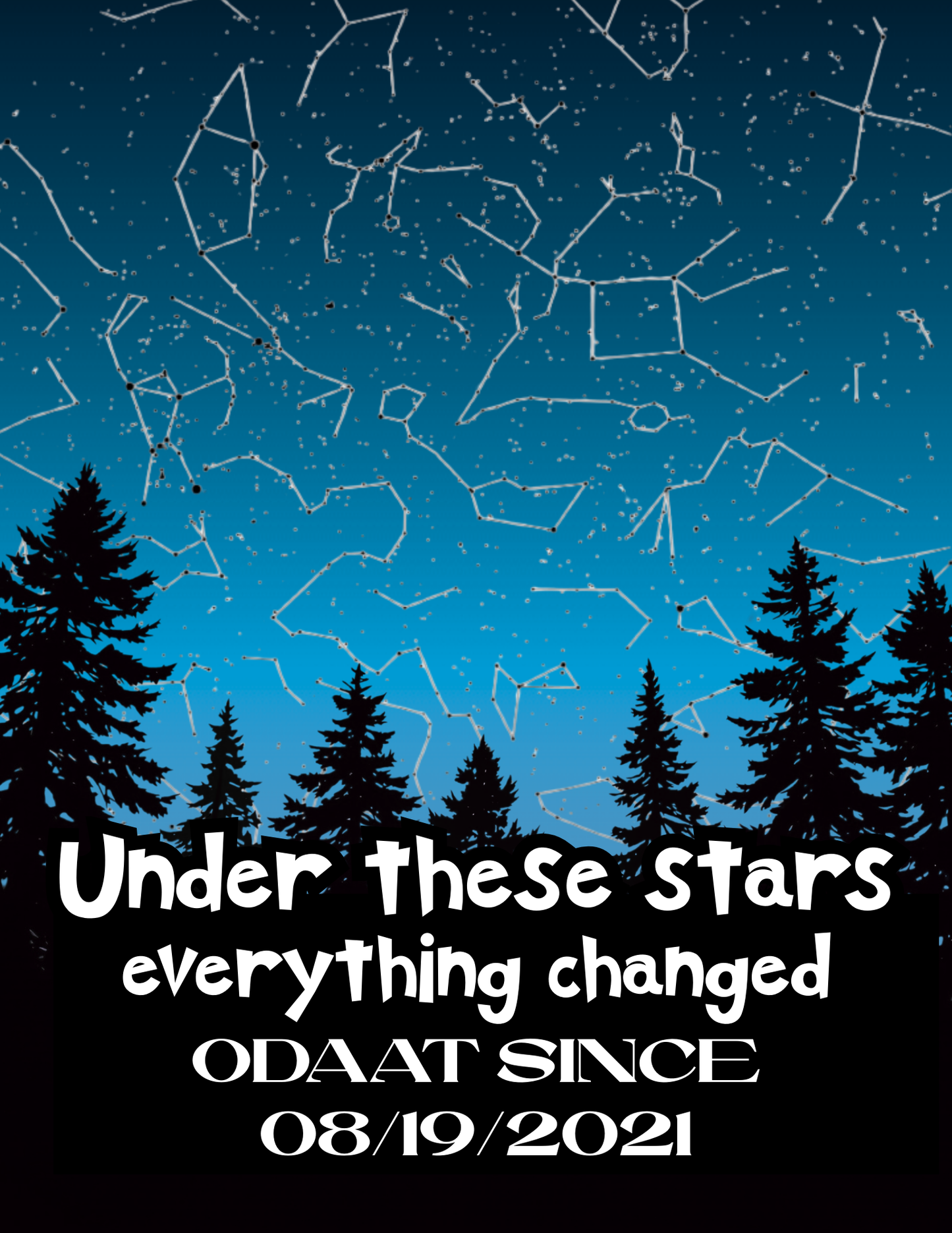 Under These Stars – Personalized Sobriety Date Digital Print (8×10, 6 Colors)