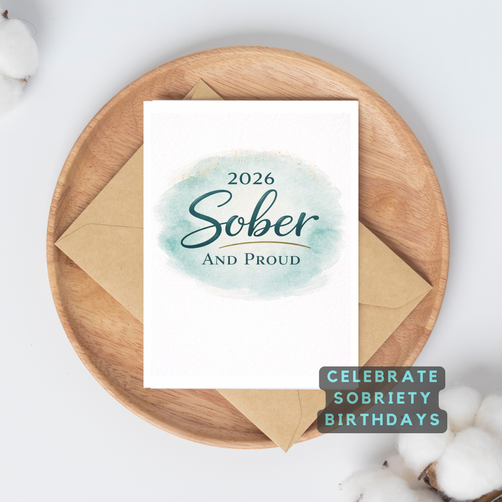 2026 Sober And Proud Printable Card
