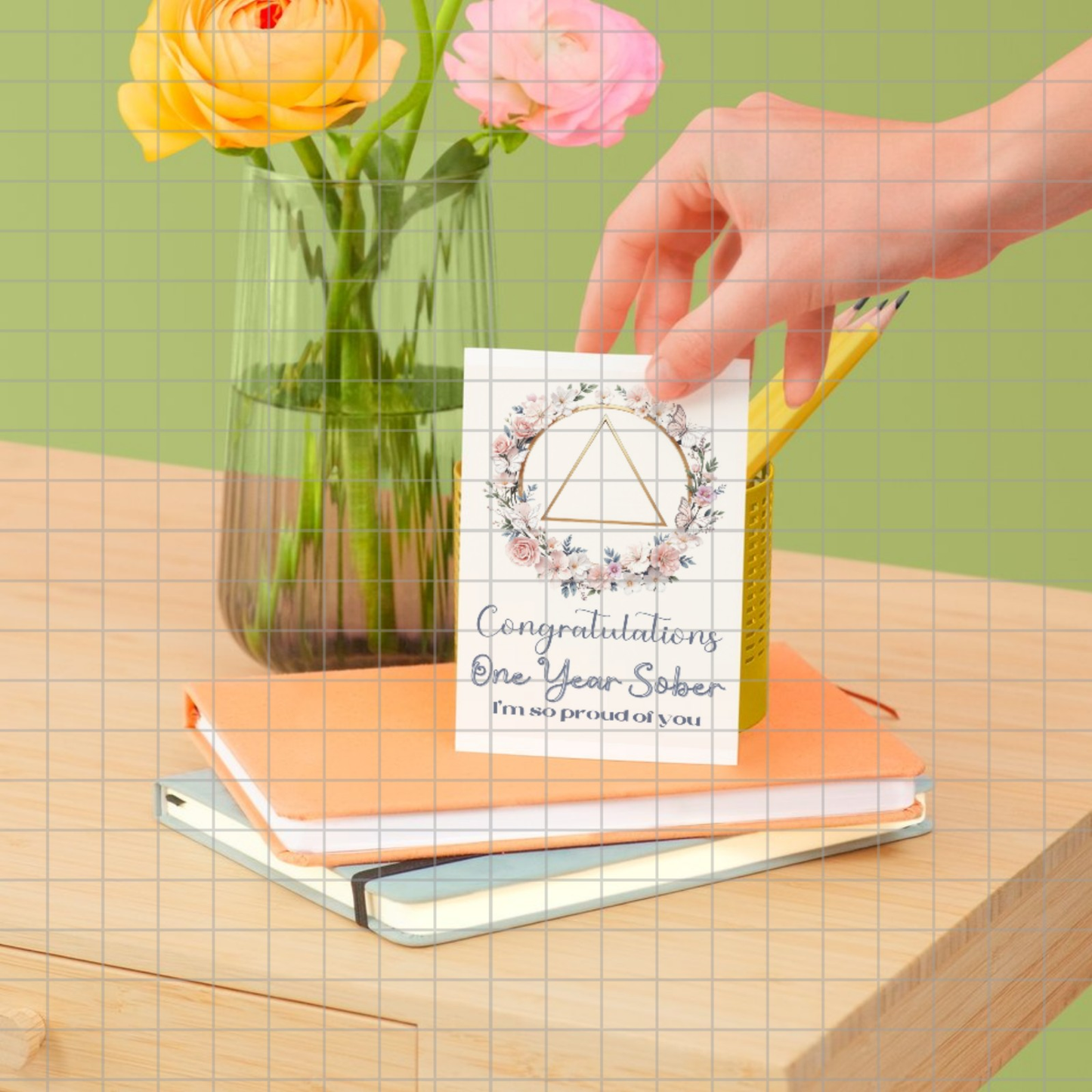 One Year Sober - Digital Recovery Milestone Card - Instant Download