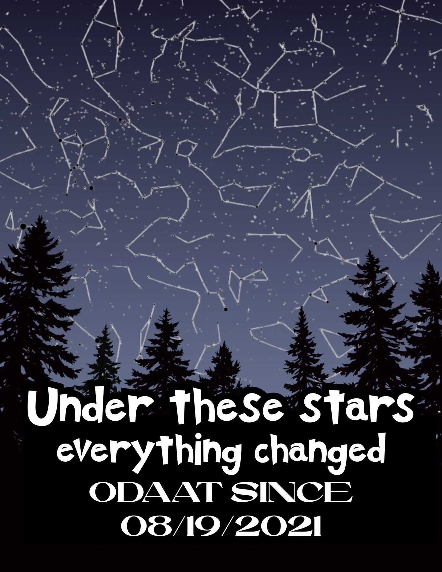 Under These Stars – Personalized Sobriety Date Digital Print (8×10, 6 Colors)