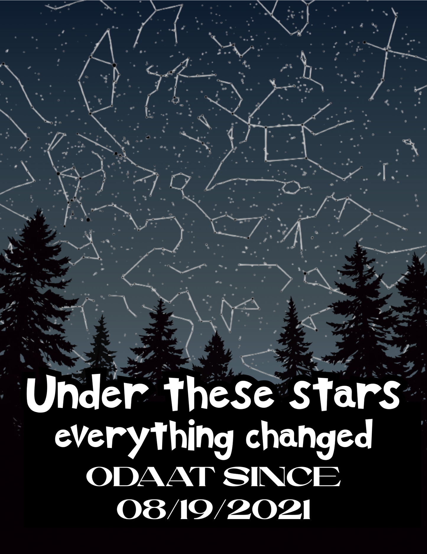Under These Stars – Personalized Sobriety Date Digital Print (8×10, 6 Colors)