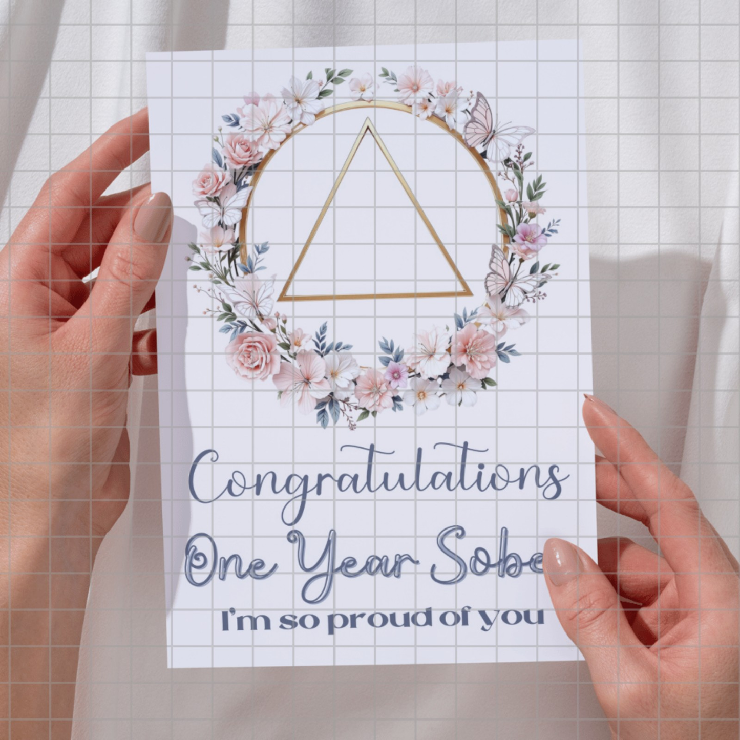 One Year Sober - Digital Recovery Milestone Card - Instant Download