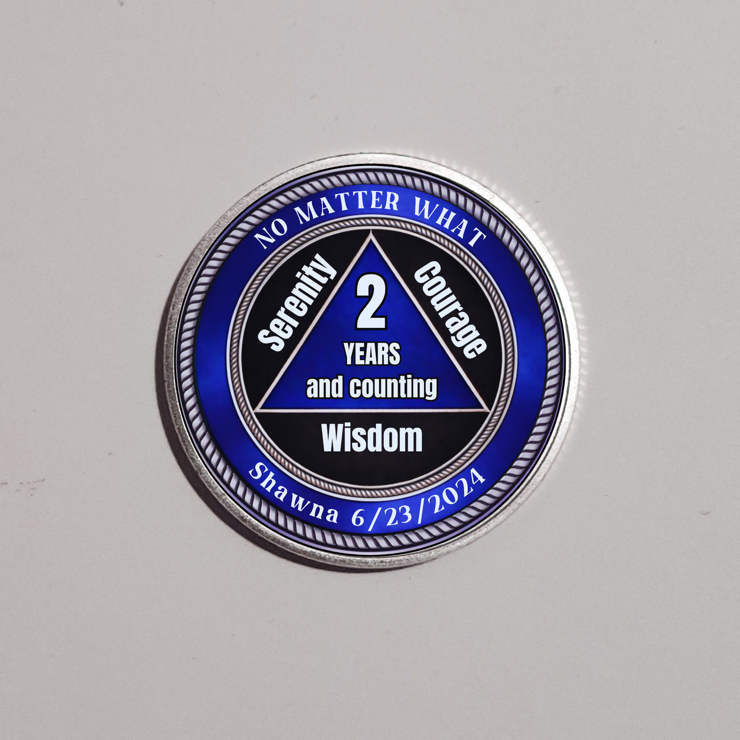 No Matter What AA Recovery Coin With Personalized Name & Date