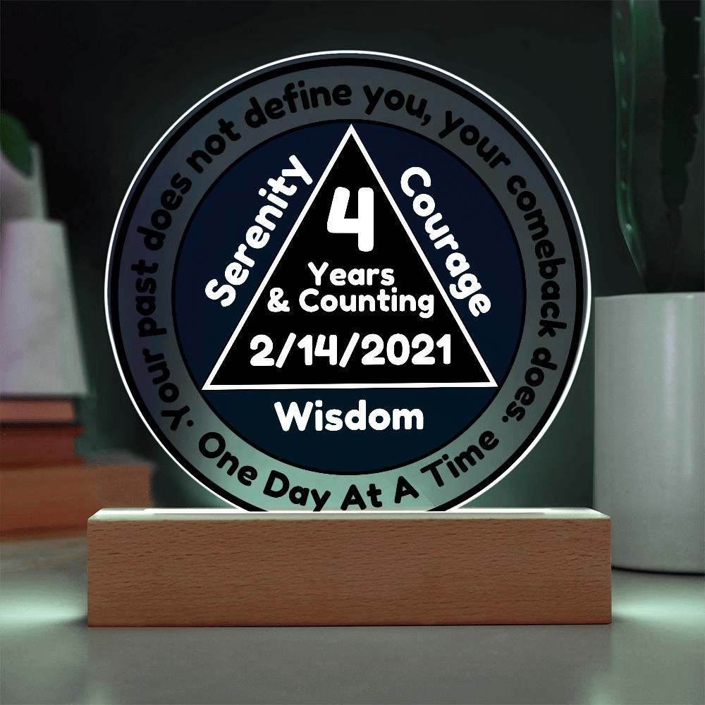 Your Past Does Not Define You LED-Personalized Sobriety Circle Plaque