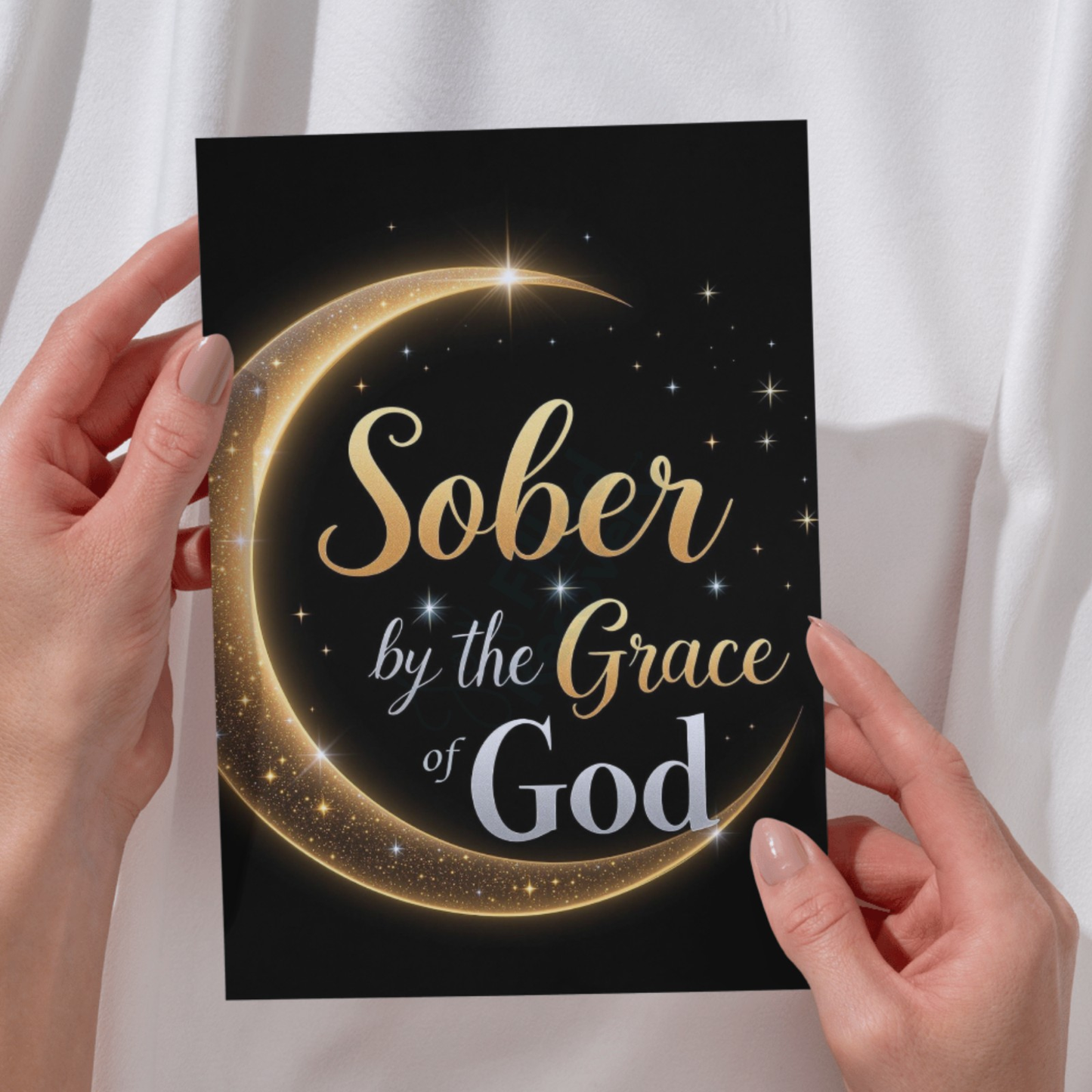 Sober by the Grace of God - Inspirational Digital Design