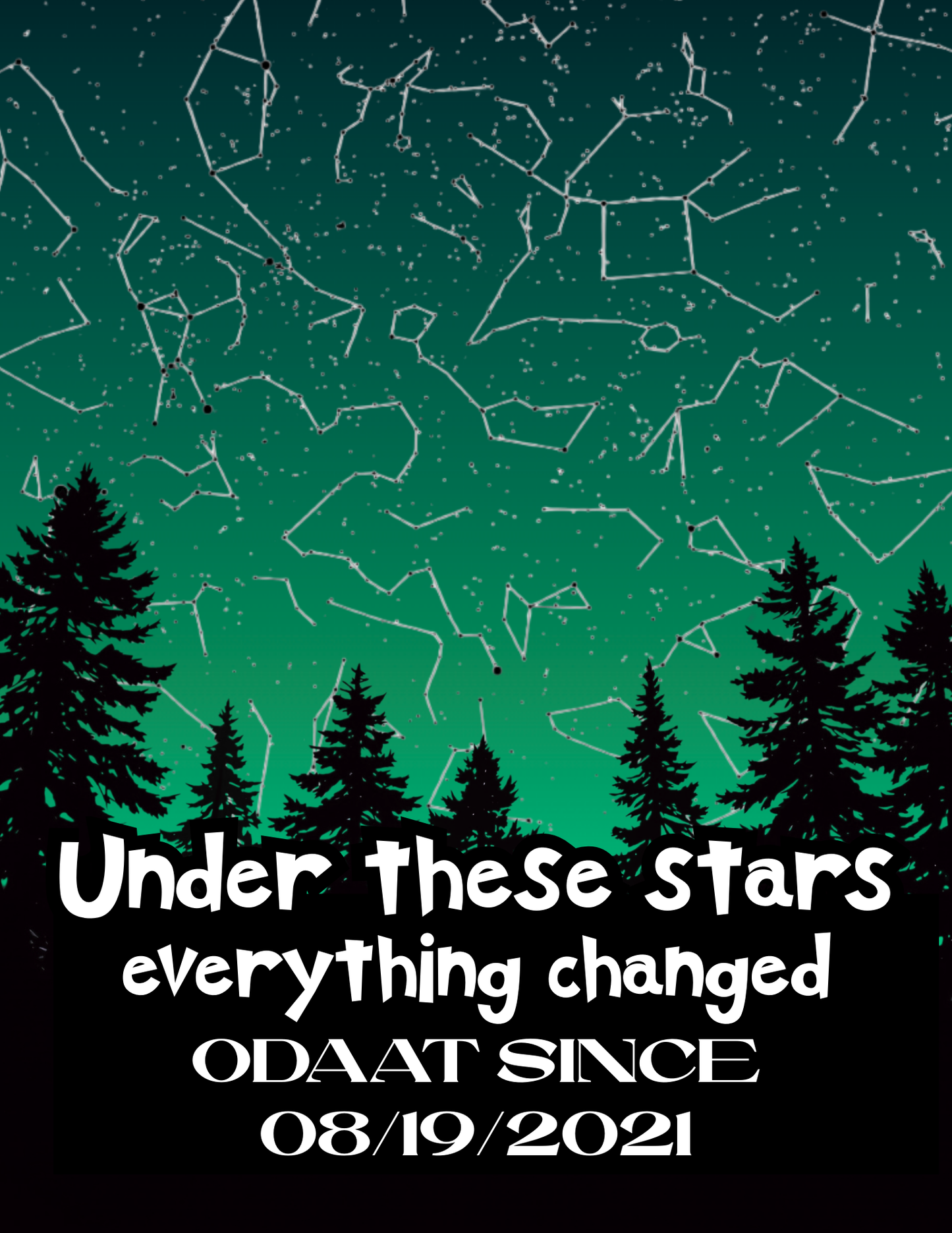 Under These Stars – Personalized Sobriety Date Digital Print (8×10, 6 Colors)
