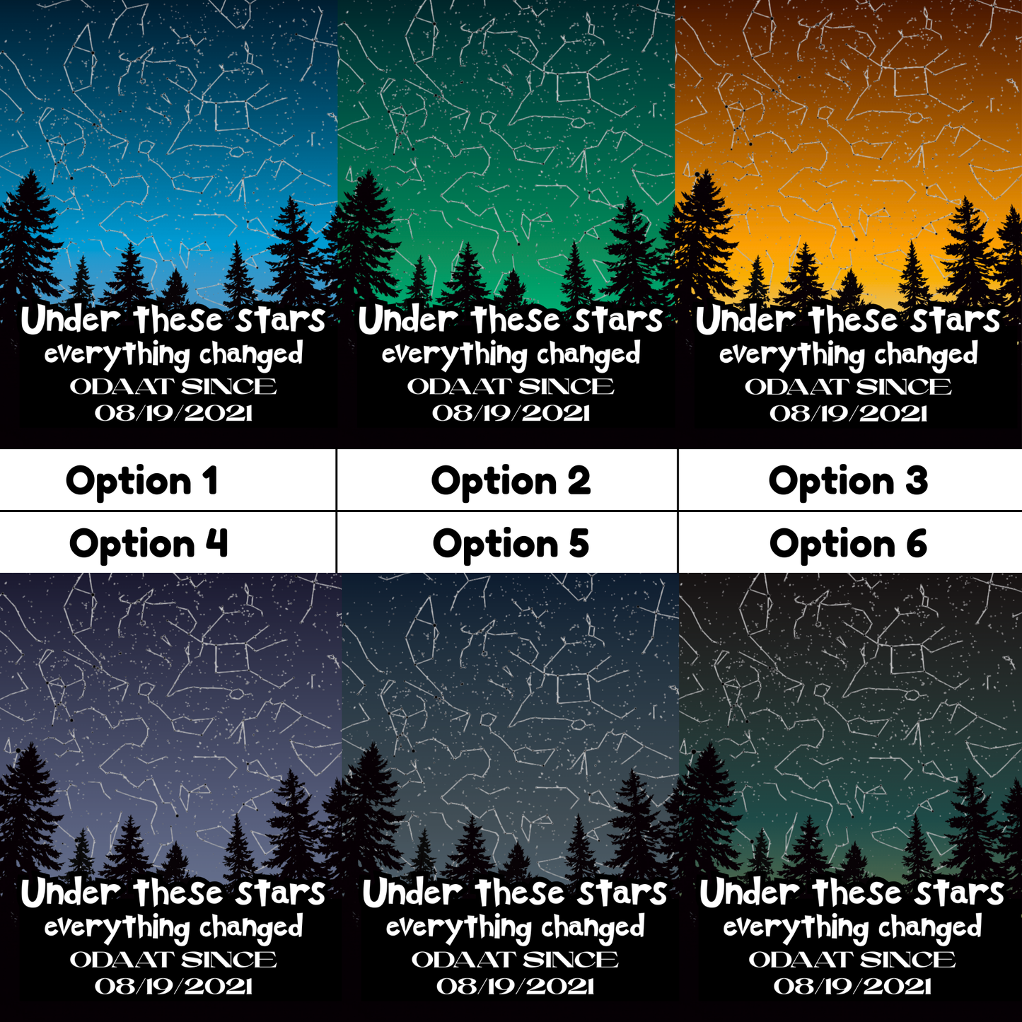 Under These Stars – Personalized Sobriety Date Digital Print (8×10, 6 Colors)