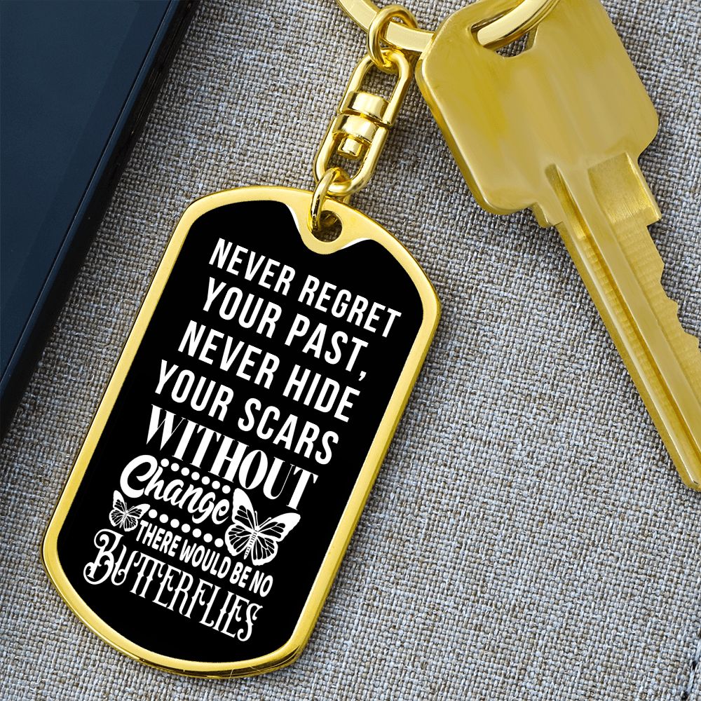 Custom Keychain with motivational message | Engrave personalized message on back