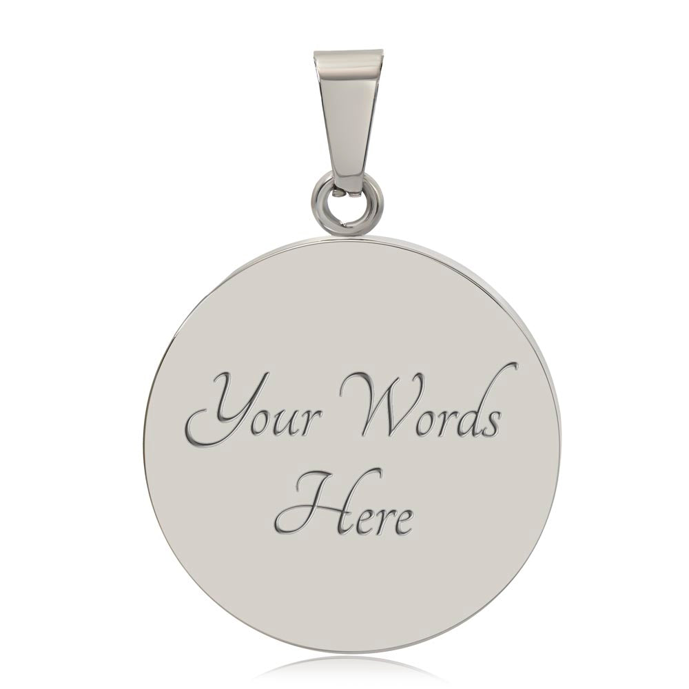 One Day at a Time Necklace - Inspirational Recovery Pendant with Custom Engraving