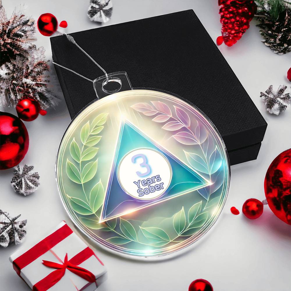 1-40 Years Custom Serenity Sobriety Ornament – Customizable Milestone Gift AA Keepsake
