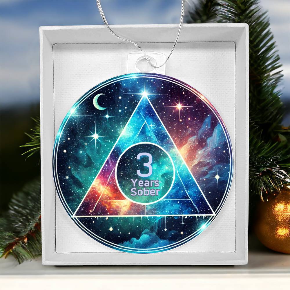 Galaxy Sobriety Ornament – Celebrate Customizable Sober Milestone Gift