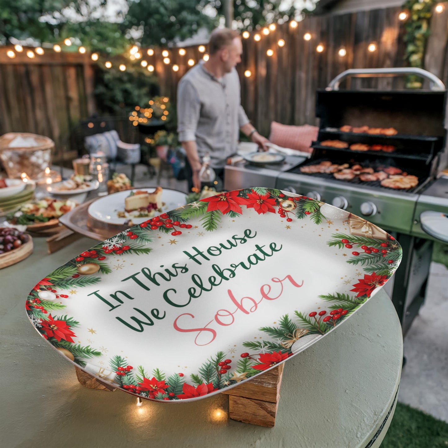 Holiday Sobriety Celebration Platter - Christmas Sober Gift Tray