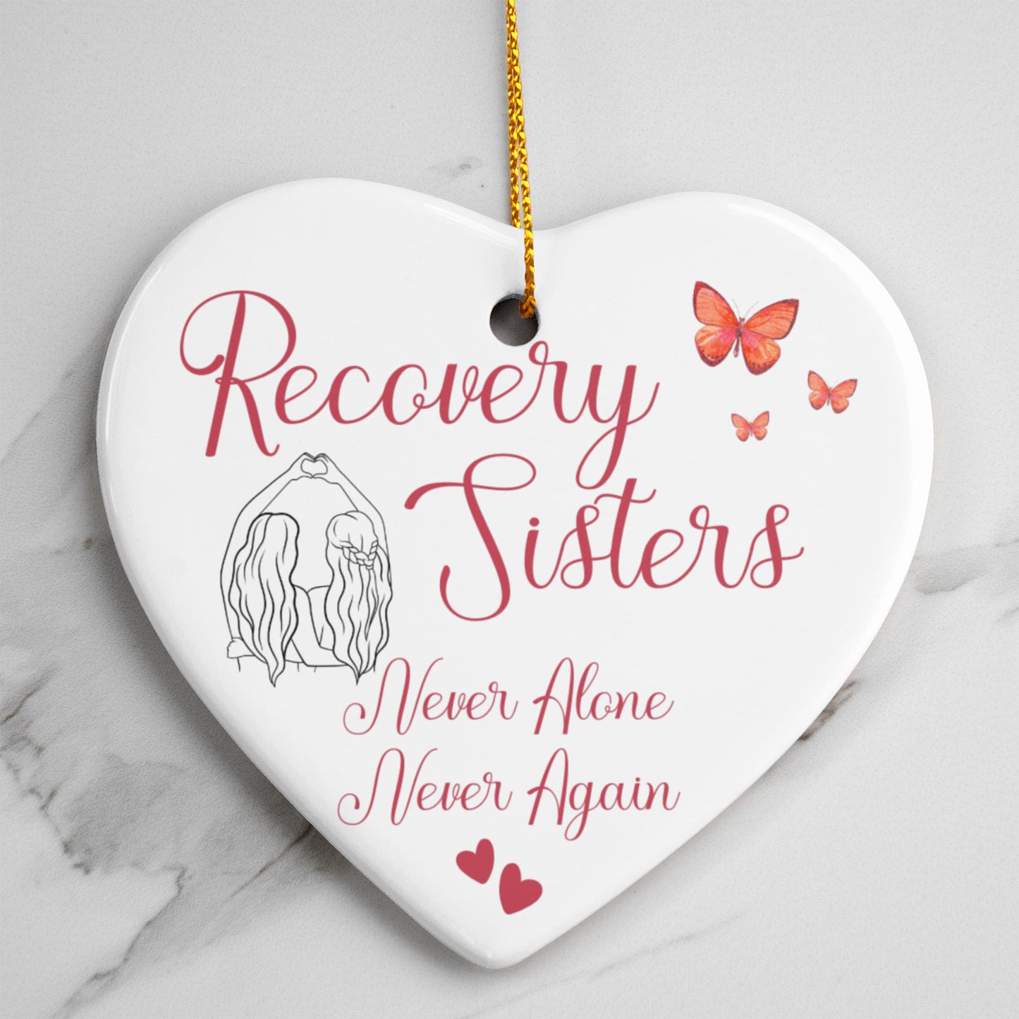 Recovery Sisters Heart Ornament