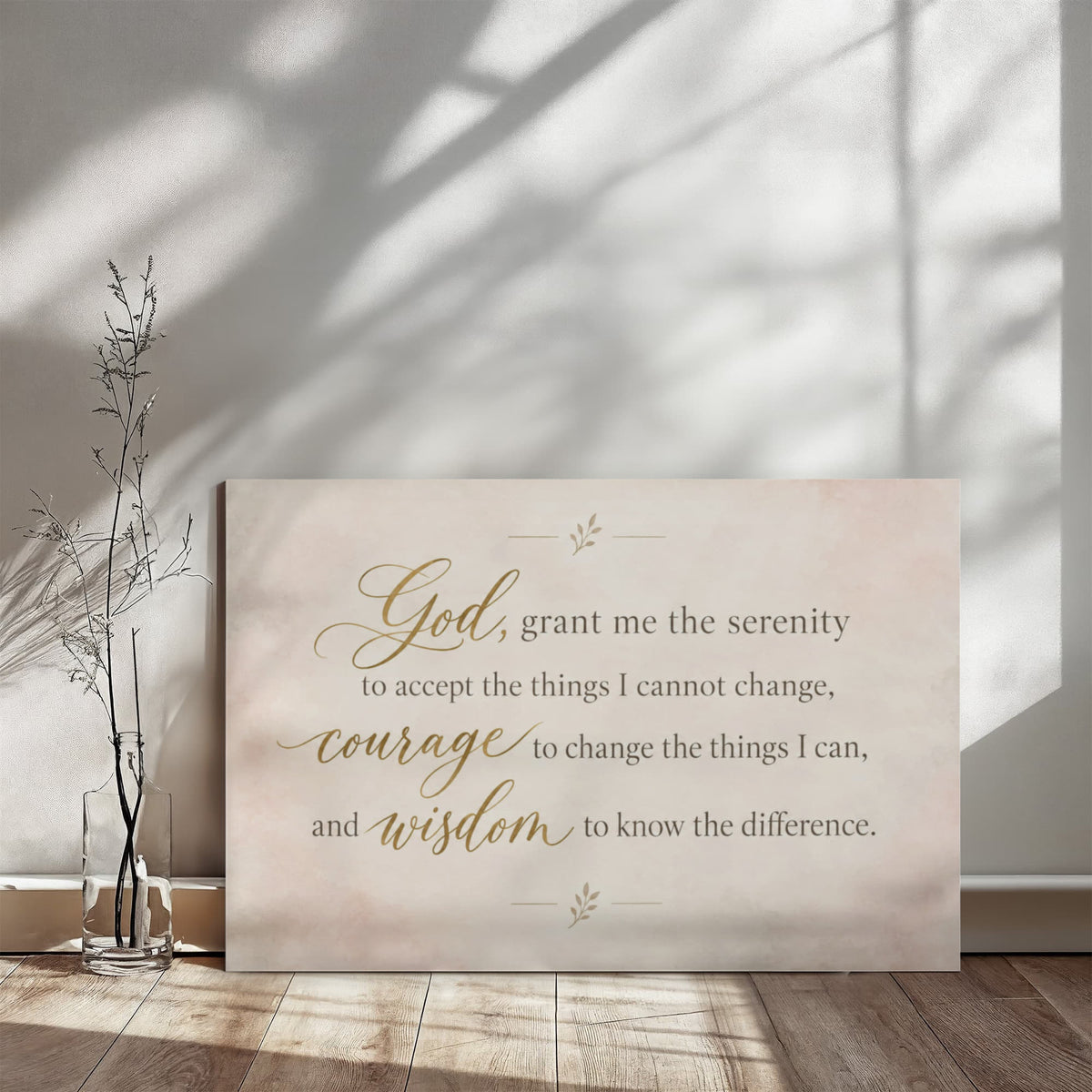Serenity Prayer Canvas Wall Art – Recovery Inspiration Gift