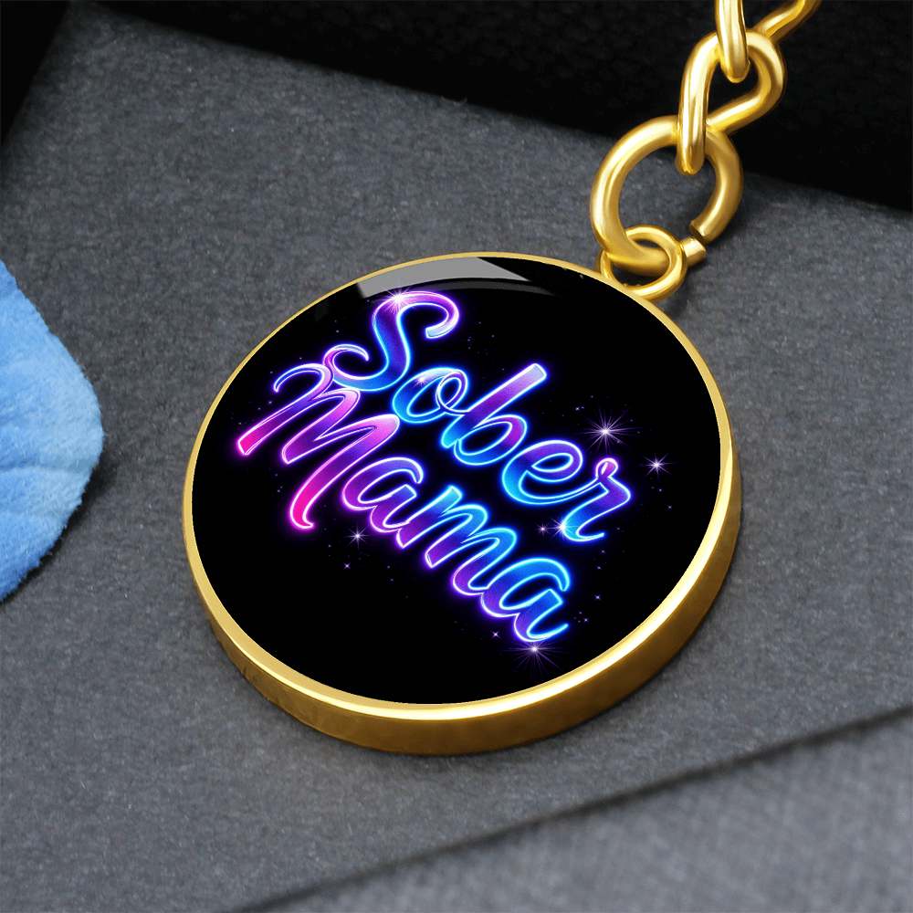 Sober Mama Keychain — Personalized Back Engraving