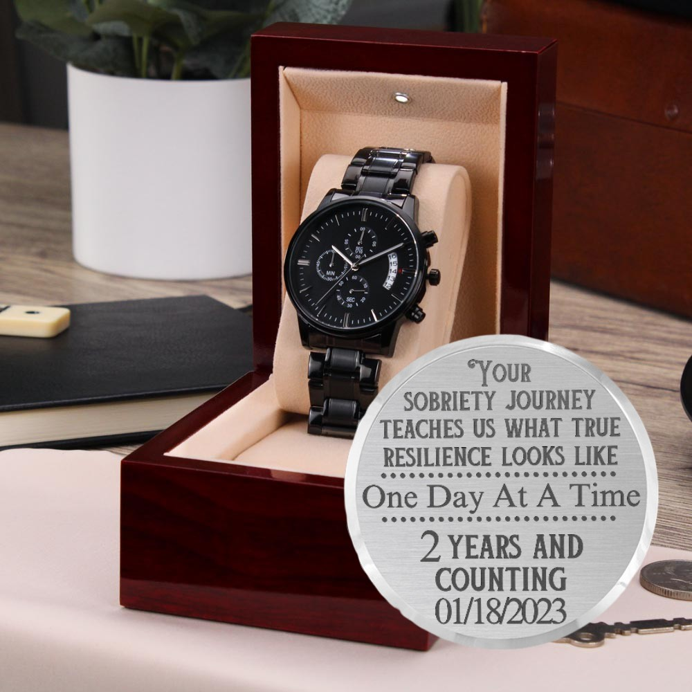 Personalized Sobriety Milestone Chronograph Watch – Joy Filled