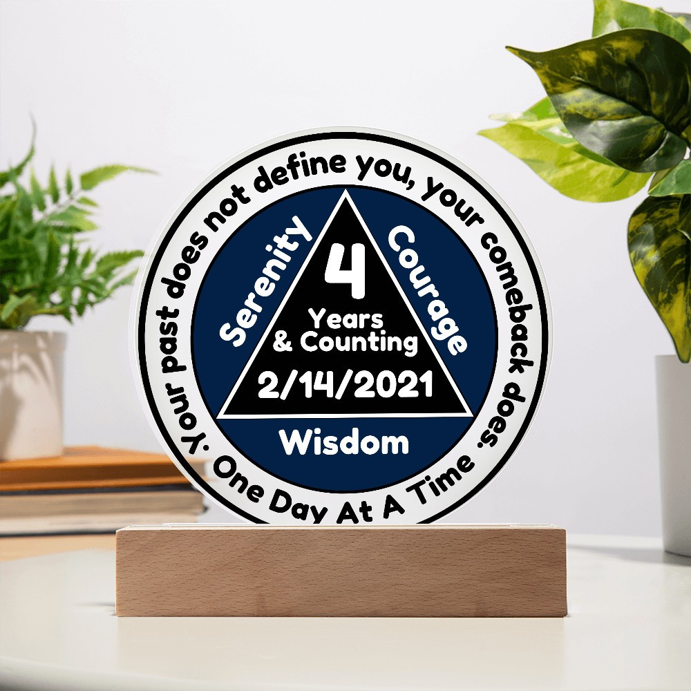 Your Past Does Not Define You LED-Personalized Sobriety Circle Plaque