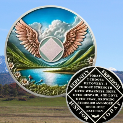 Wings of Recovery Sobriety Coin – Today I Choose Recovery