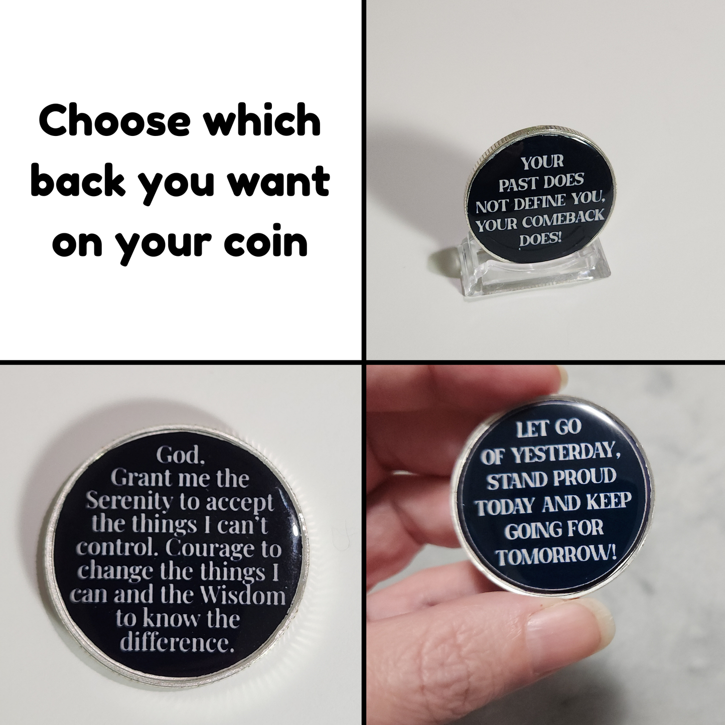 Sobriety Coin With Mountain Sunrise