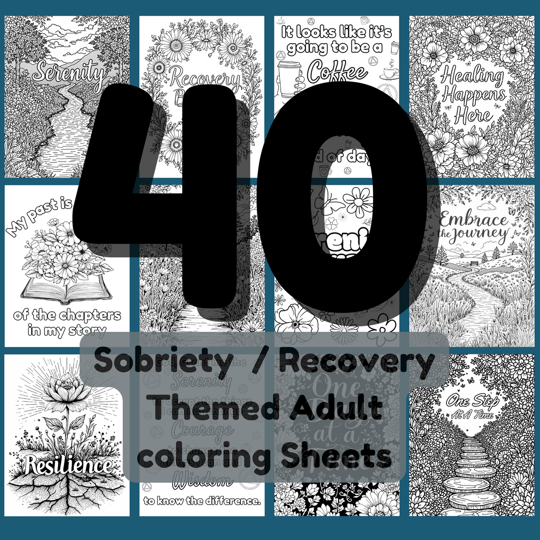 40 Sobriety & Recovery Coloring Pages - Instant Download – Joy Filled ...