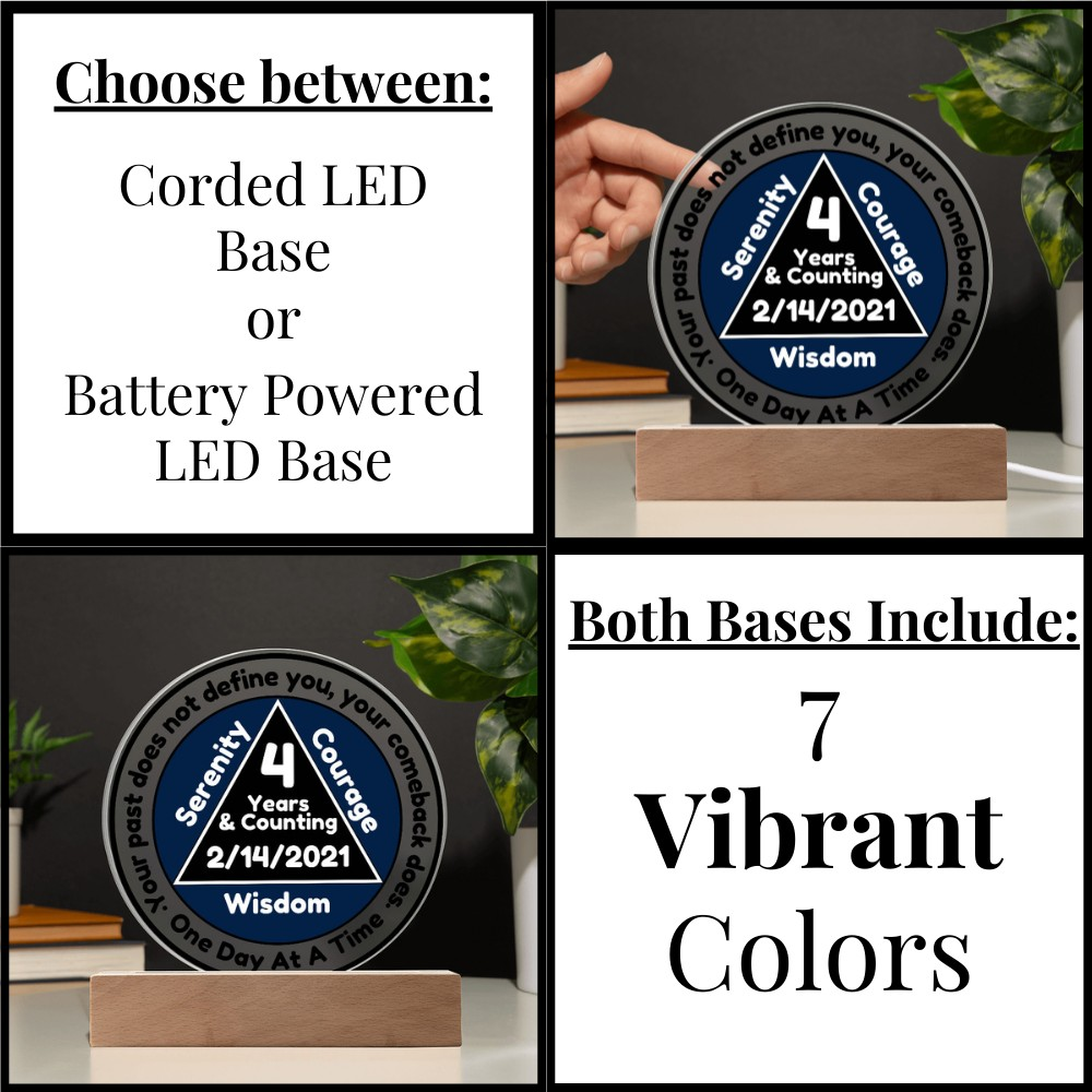 Your Past Does Not Define You LED-Personalized Sobriety Circle Plaque