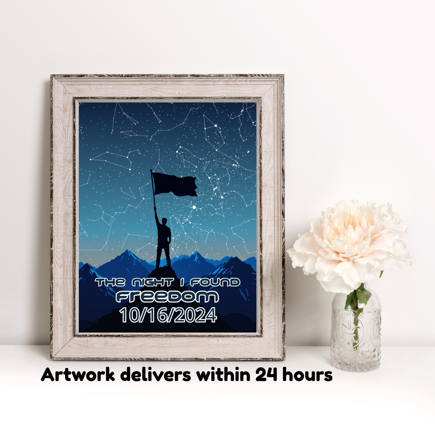 Sobriety Star Map – The Night I Found Freedom (Custom Date & Design)