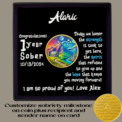 Personalized Recovery Coin with Gift Box