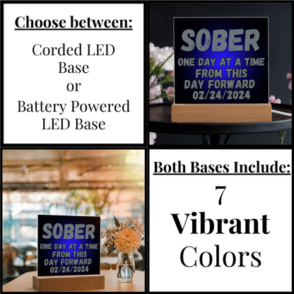 Choose between corded LED base or battery powered LED base; both bases included