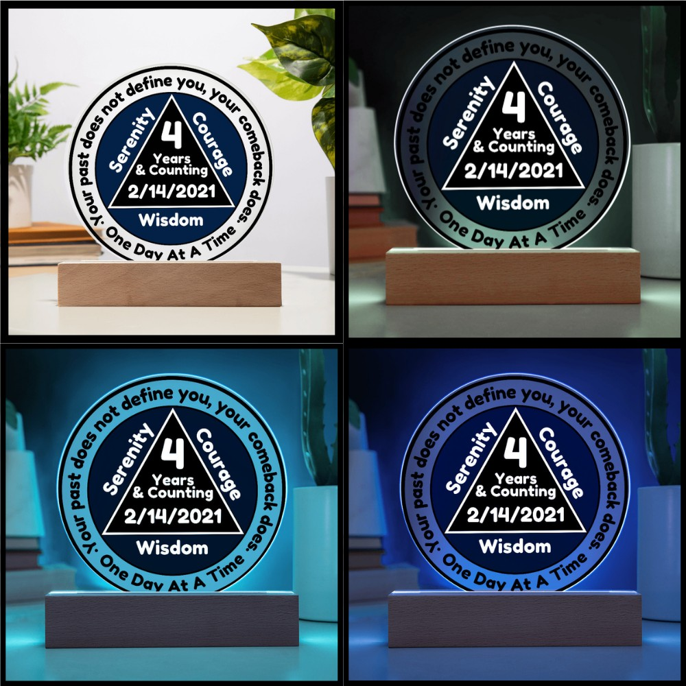 Your Past Does Not Define You LED-Personalized Sobriety Circle Plaque