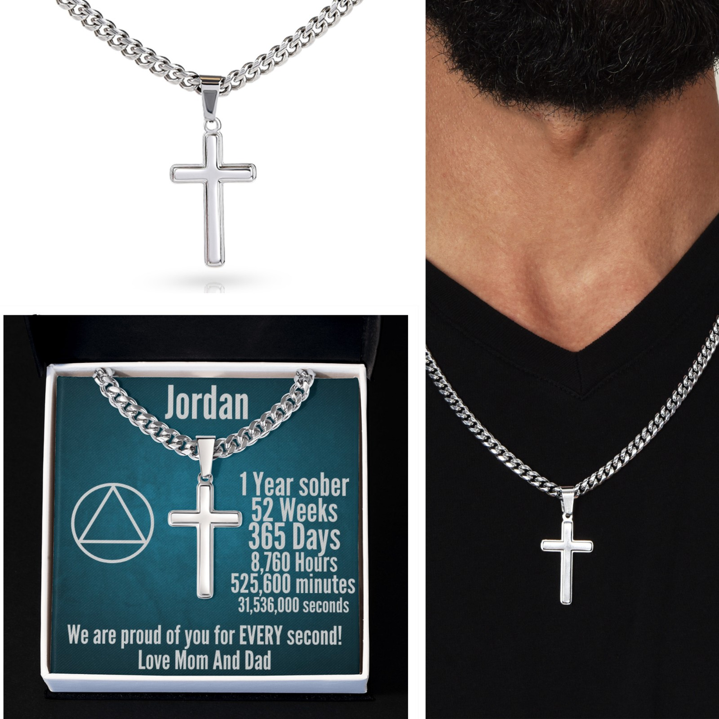 One Year Sober Personalized Sobriety Necklace
