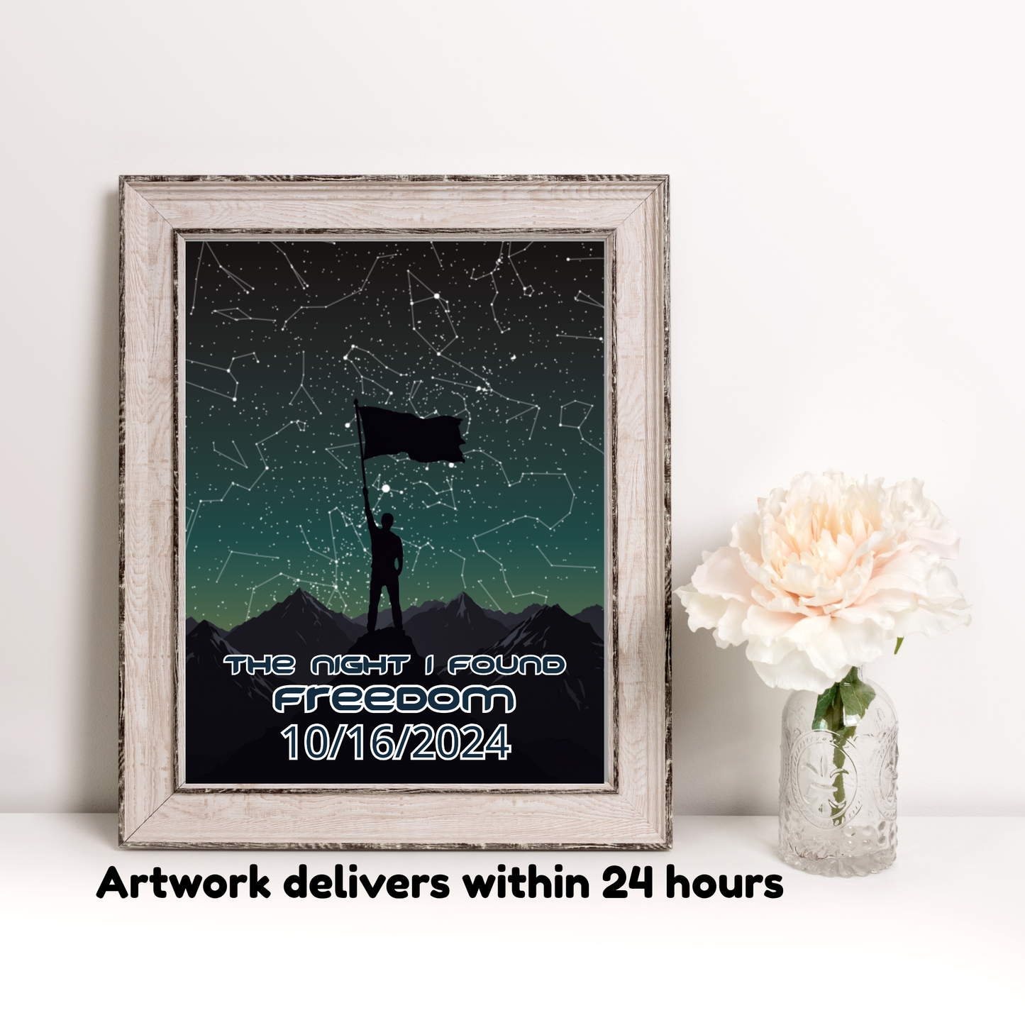 Personalized Sobriety Milestone Poster – Custom Star Map