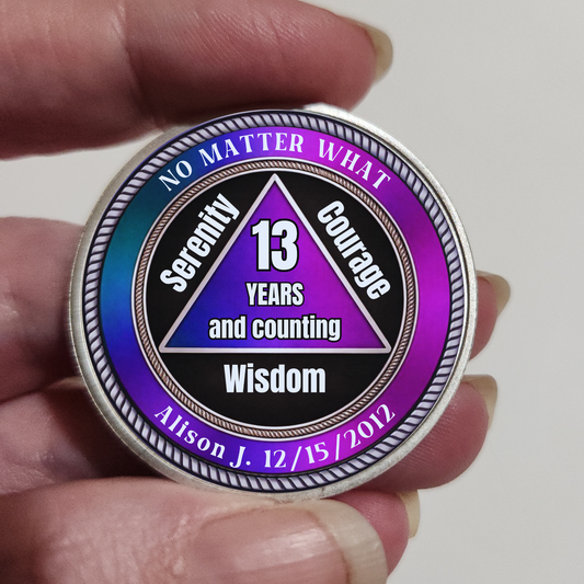 No Matter What AA Recovery Coin With Personalized Name & Date