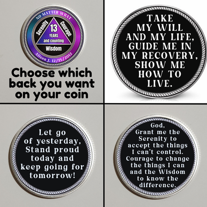 No Matter What AA Recovery Coin With Personalized Name & Date