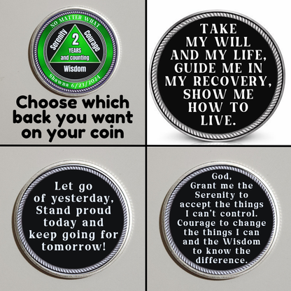 No Matter What AA Recovery Coin With Personalized Name & Date