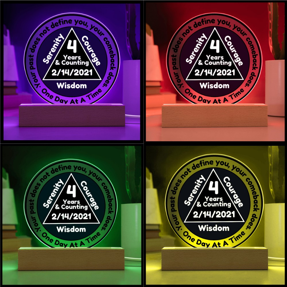 Your Past Does Not Define You LED-Personalized Sobriety Circle Plaque