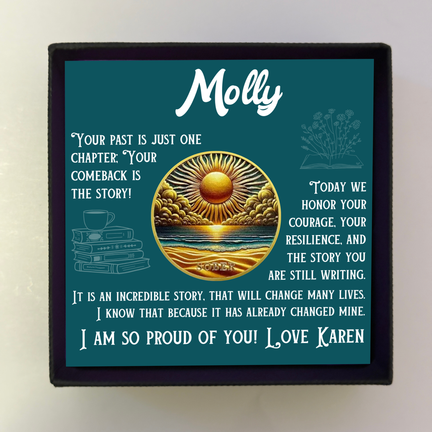 Golden Sunset Sobriety Coin