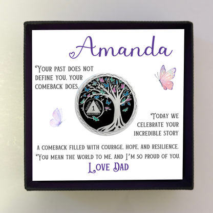 Personalized Sobriety Coin with Card