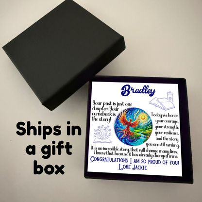 Custom Phoenix Sobriety Coin with Card