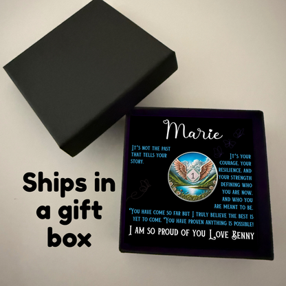 Custom Sober Wings Sobriety Coin with Gift Box and Card