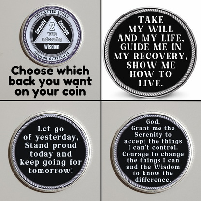No Matter What AA Recovery Coin With Personalized Name & Date