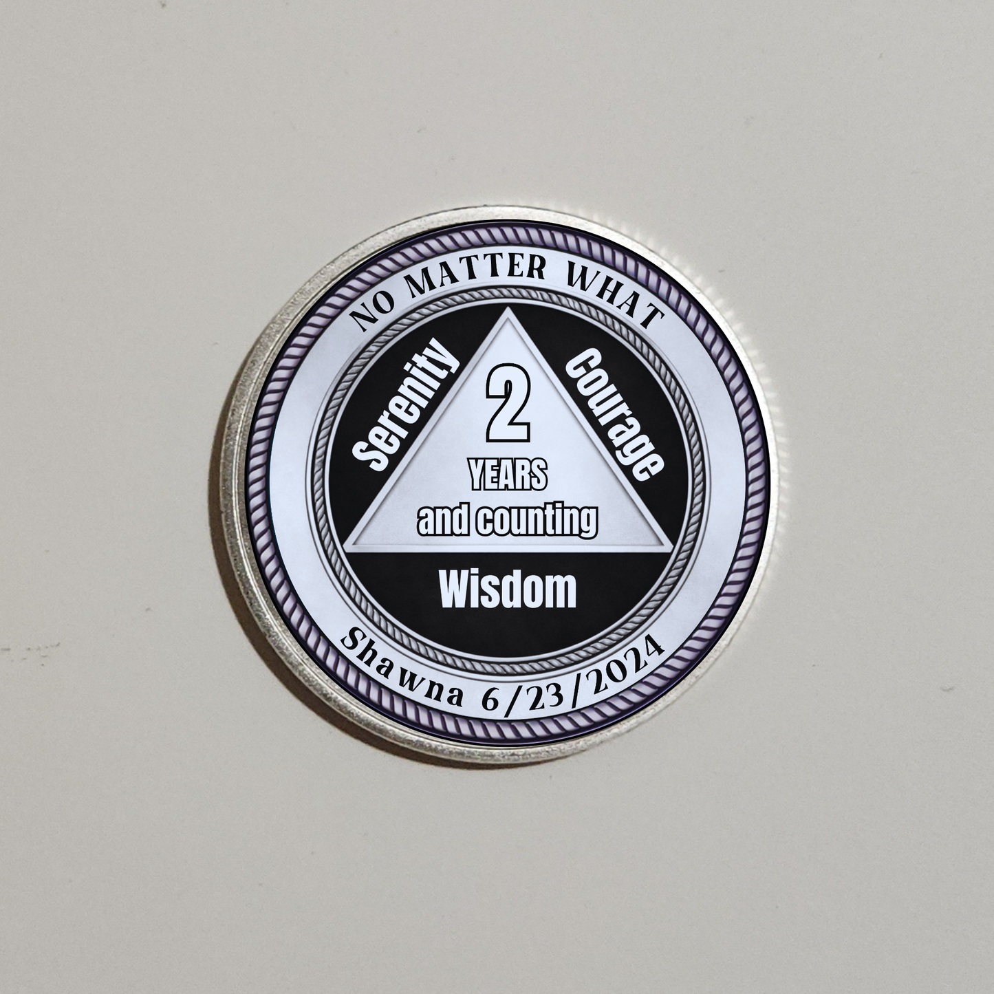 No Matter What AA Recovery Coin With Personalized Name & Date