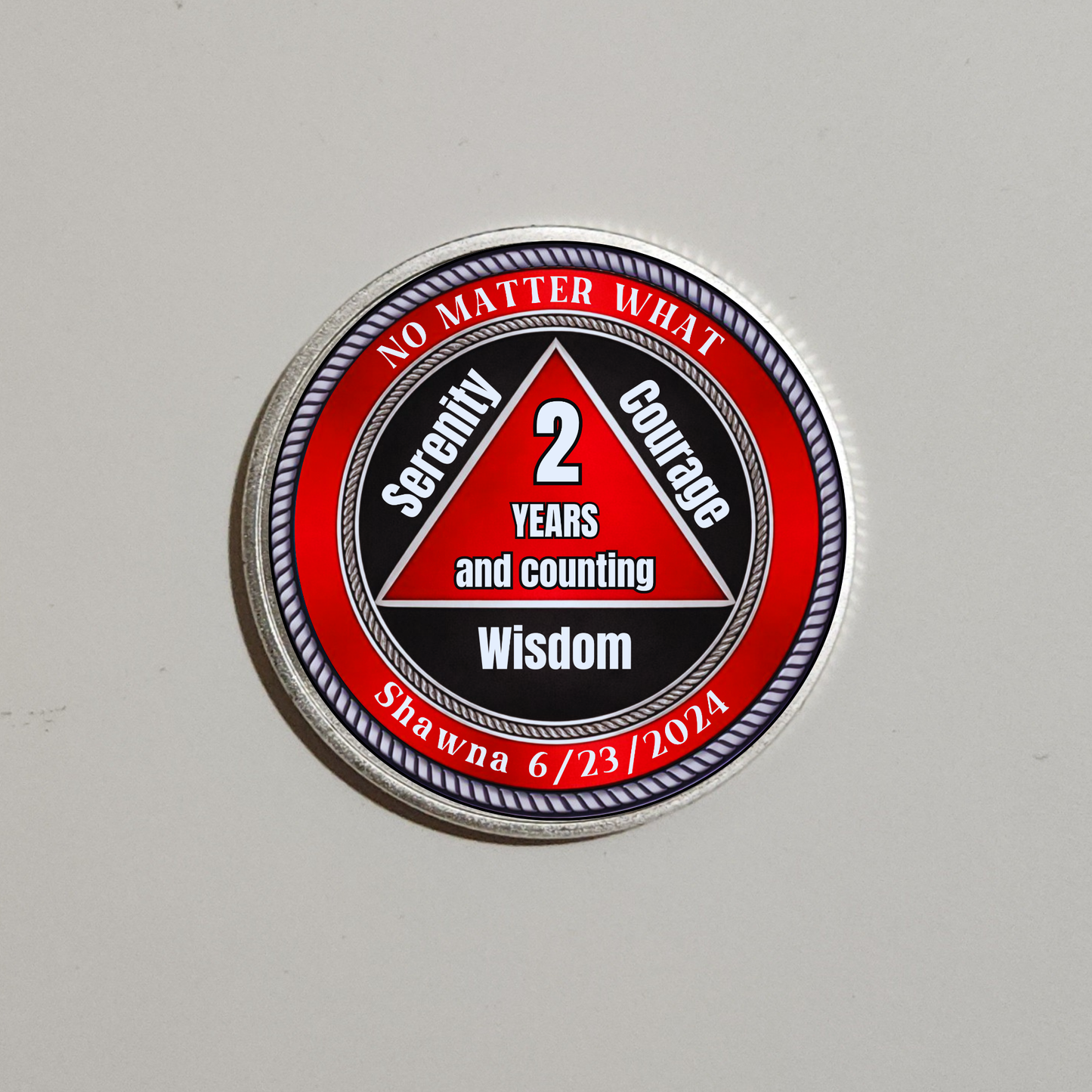 No Matter What AA Recovery Coin With Personalized Name & Date