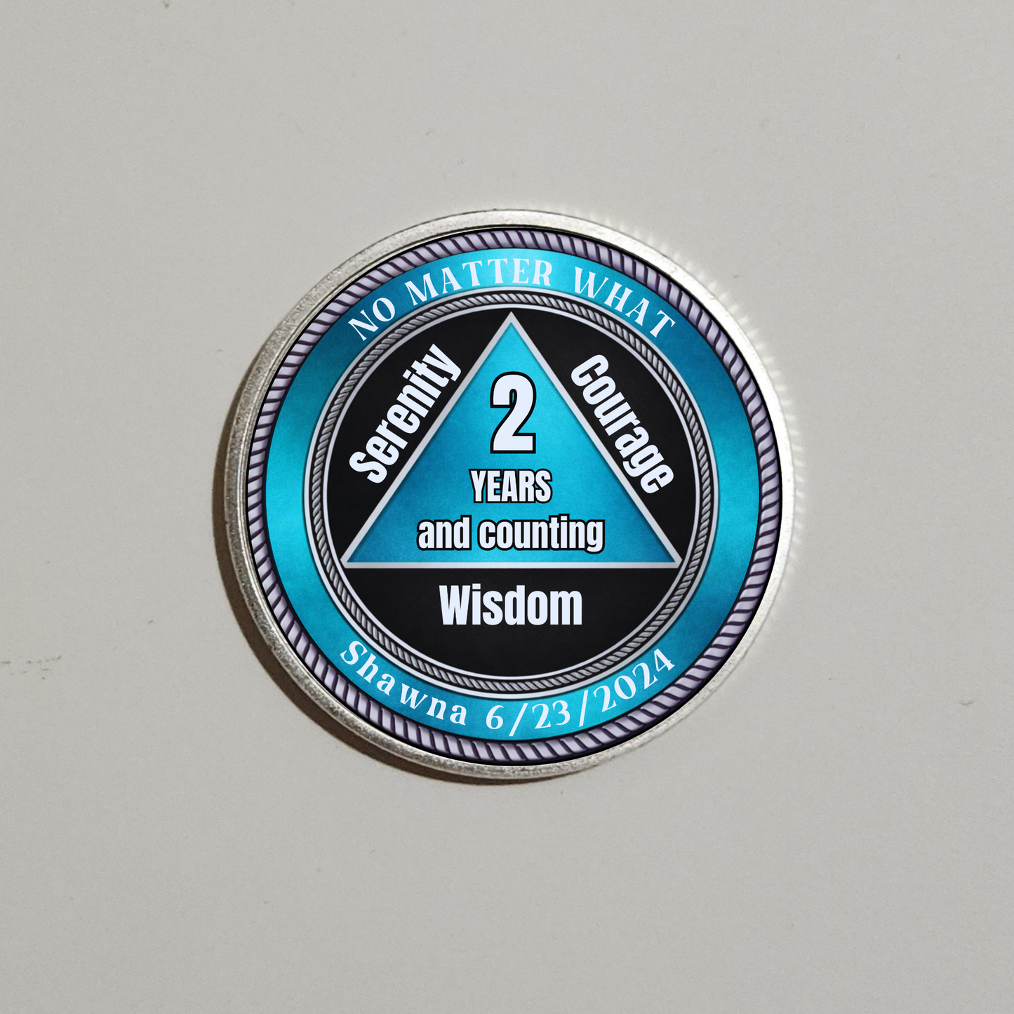 No Matter What AA Recovery Coin With Personalized Name & Date