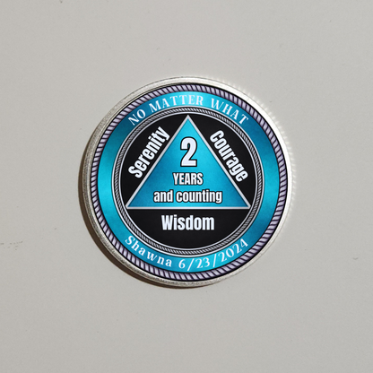 No Matter What AA Recovery Coin With Personalized Name & Date
