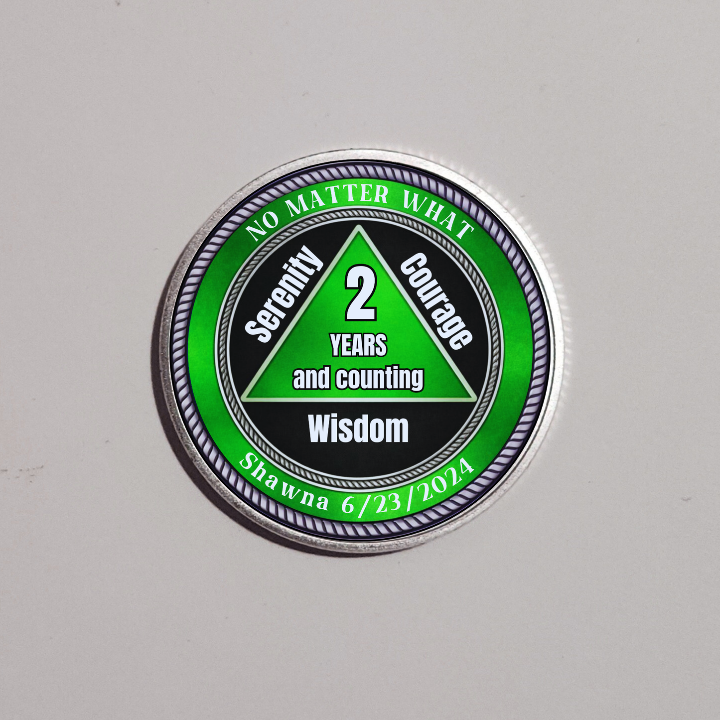 No Matter What AA Recovery Coin With Personalized Name & Date
