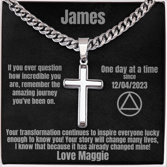 One Day at a Time – Personalized Men's Sobriety Gift