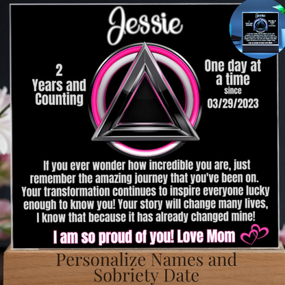 Custom Recovery LED Plaque - Personalized Sobriety Milestone Keepsake