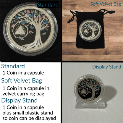Butterfly Tree Sobriety Coin